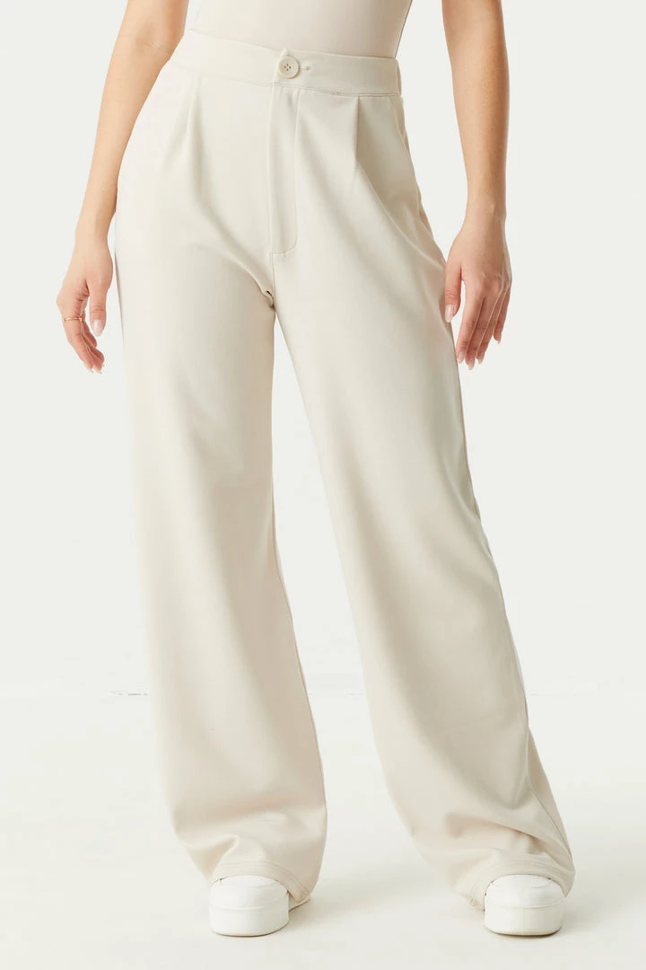 Stitches Ladies Wide Leg High-Rise Crepe Knit Trouser Bottoms 11 Stitches Ladies Wide Leg High-Rise Crepe Knit Trouser Bottoms