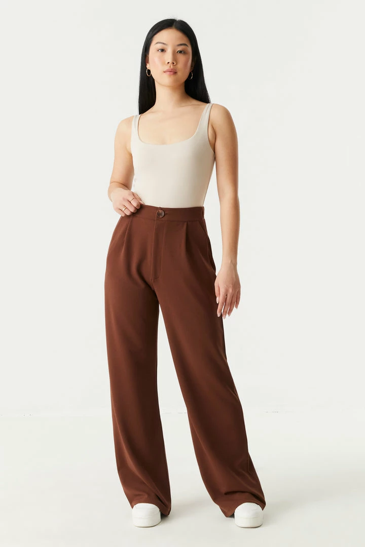 Stitches Ladies Wide Leg High-Rise Crepe Knit Trouser Bottoms 4 Stitches Ladies Wide Leg High-Rise Crepe Knit Trouser Bottoms