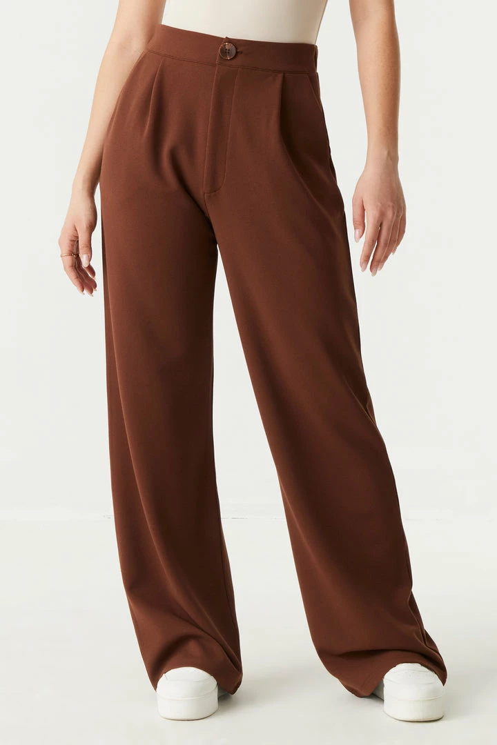 Stitches Ladies Wide Leg High-Rise Crepe Knit Trouser Bottoms 5 Stitches Ladies Wide Leg High-Rise Crepe Knit Trouser Bottoms