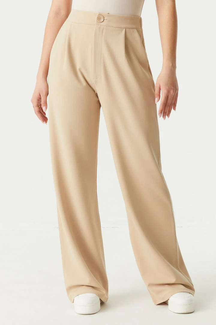 Stitches Ladies Wide Leg High-Rise Crepe Knit Trouser Bottoms 14 Stitches Ladies Wide Leg High-Rise Crepe Knit Trouser Bottoms