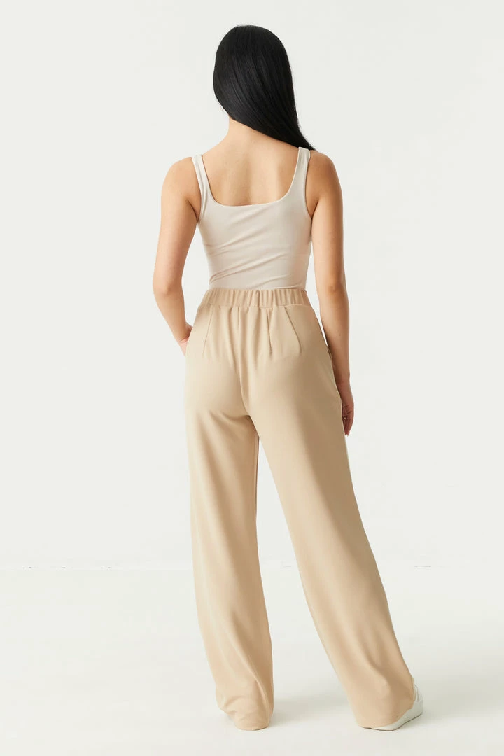 Stitches Ladies Wide Leg High-Rise Crepe Knit Trouser Bottoms 15 Stitches Ladies Wide Leg High-Rise Crepe Knit Trouser Bottoms