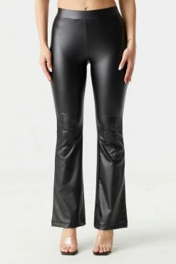 Stitches Ladies Faux-Leather Pull-on Flare Pant