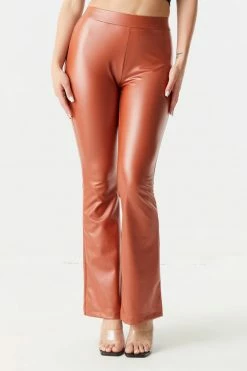Stitches Ladies Faux-Leather Pull-on Flare Pant