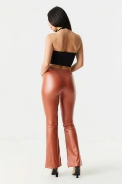 Stitches Ladies Faux-Leather Pull-on Flare Pant