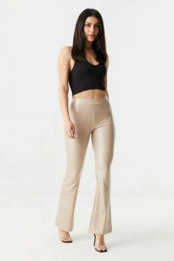 Stitches Ladies Faux-Leather Pull-on Flare Pant