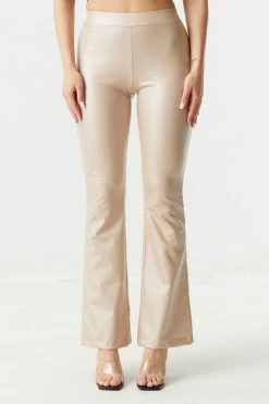 Stitches Ladies Faux-Leather Pull-on Flare Pant