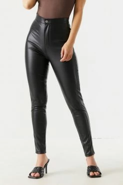 Stitches Ladies High-Rise Faux-leather Pant Bottoms