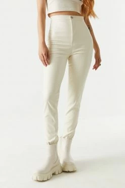 Stitches Ladies High-Rise Faux-leather Pant Bottoms