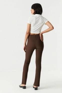 Stitches Ladies Ribbed Front Slit Slim Pant