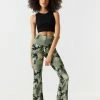 Stitches Ladies Bottoms Printed High-Rise Crepe Knit Flare Pant