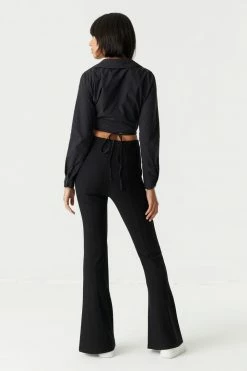 Stitches Ladies Ribbed Pull-On Flare Pant