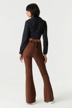 Stitches Ladies Ribbed Pull-On Flare Pant