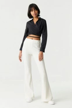 Stitches Ladies Ribbed Pull-On Flare Pant