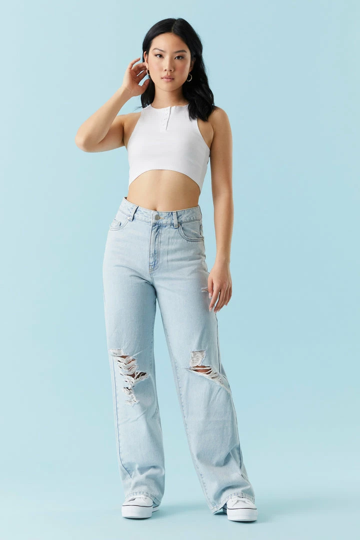 Stitches Ladies Refuge Jeans Refuge High-Rise Light Wash Distressed Wide Leg Jean 1 Stitches Ladies Refuge Jeans Refuge High-Rise Light Wash Distressed Wide Leg Jean