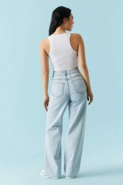 Stitches Ladies Refuge Jeans Refuge High-Rise Light Wash Distressed Wide Leg Jean 5 Stitches Ladies Refuge Jeans Refuge High-Rise Light Wash Distressed Wide Leg Jean