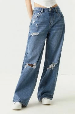 Stitches Ladies Refuge Jeans Refuge Ultra High-Rise Distressed Loose Leg Jean