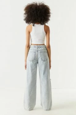 Stitches Ladies Refuge Ultra High-Rise Distressed Acid Wash Loose Leg Jean 5 Stitches Ladies Refuge Ultra High-Rise Distressed Acid Wash Loose Leg Jean