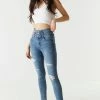 Stitches Ladies Refuge Jeans Refuge High-Rise Push-Up Distressed Dark Wash Skinny Jean