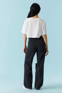 Stitches Ladies Refuge High-Rise Black Wash Light Distressed Wide Leg Jean