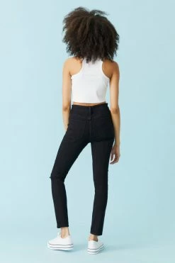 Stitches Ladies Refuge High-Rise Distressed Black Wash Skinny Jean Refuge Jeans