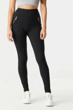 Stitches Ladies Soft High-Rise Zip-Up Pocket Legging