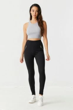 Stitches Ladies Soft High-Rise Zip-Up Pocket Legging