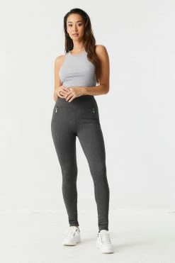 Stitches Ladies Soft High-Rise Zip-Up Pocket Legging