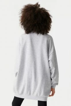 Stitches Ladies Long Sleeve Portland Graphic Oversized Varsity Sweatshirt Dress