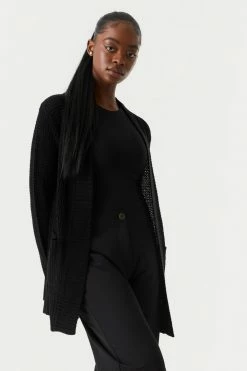 Stitches Ladies Open Front Waffle Knit Cardigan