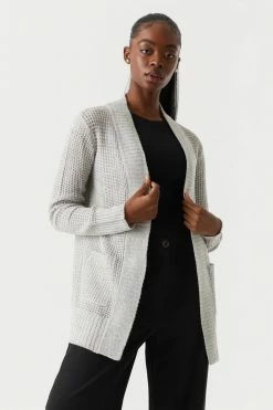 Stitches Ladies Open Front Waffle Knit Cardigan
