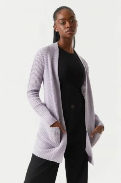 Stitches Ladies Open Front Waffle Knit Cardigan