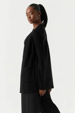 Stitches Ladies Open Front Waffle Knit Cardigan