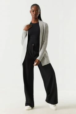 Stitches Ladies Open Front Waffle Knit Cardigan