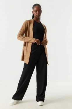 Stitches Ladies Open Front Waffle Knit Cardigan