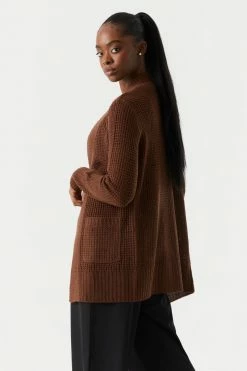 Stitches Ladies Open Front Waffle Knit Cardigan