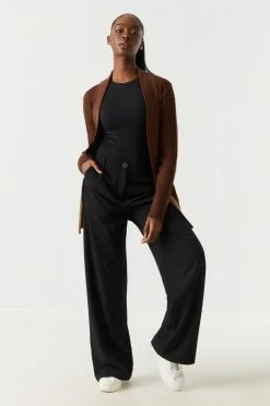 Stitches Ladies Open Front Waffle Knit Cardigan