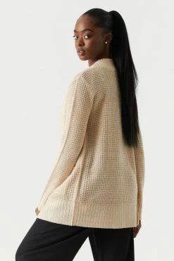 Stitches Ladies Open Front Waffle Knit Cardigan