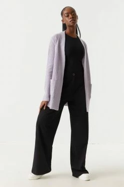 Stitches Ladies Open Front Waffle Knit Cardigan