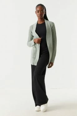 Stitches Ladies Open Front Waffle Knit Cardigan