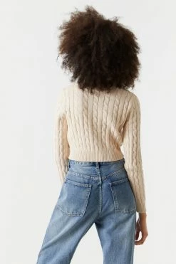 Stitches Ladies Cable Knit Button-Up Cropped Cardigan 19 Stitches Ladies Cable Knit Button-Up Cropped Cardigan