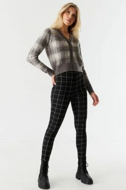 Stitches Ladies Sweaters Printed Mossy Knit Button-Up Cropped Cardigan