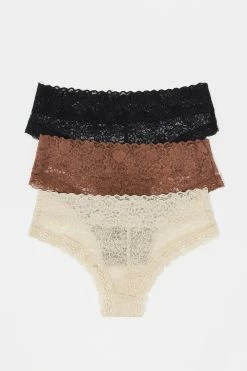 Stitches Ladies Undies Assorted Cheeky Lace Underwear (3 Pack)