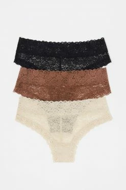 Stitches Ladies Undies Assorted Cheeky Lace Underwear (3 Pack)