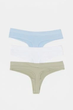 Stitches Ladies Assorted Thong Microfiber Underwear (3 Pack) Undies