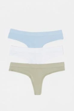 Stitches Ladies Assorted Thong Microfiber Underwear (3 Pack) Undies