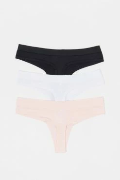 Stitches Ladies Assorted Thong Microfiber Underwear (3 Pack) Undies