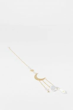 Stitches Ladies Brass Moon And Crystal Suncatcher