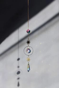 Stitches Ladies Brass Sun And Crystal Suncatcher Home + Lifestyle