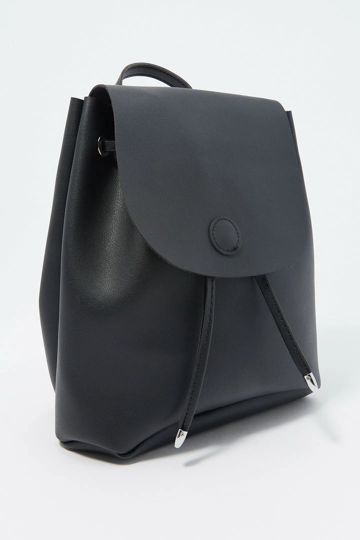 Stitches Ladies Faux-Leather Drawstring Backpack Bags 2 Stitches Ladies Faux-Leather Drawstring Backpack Bags