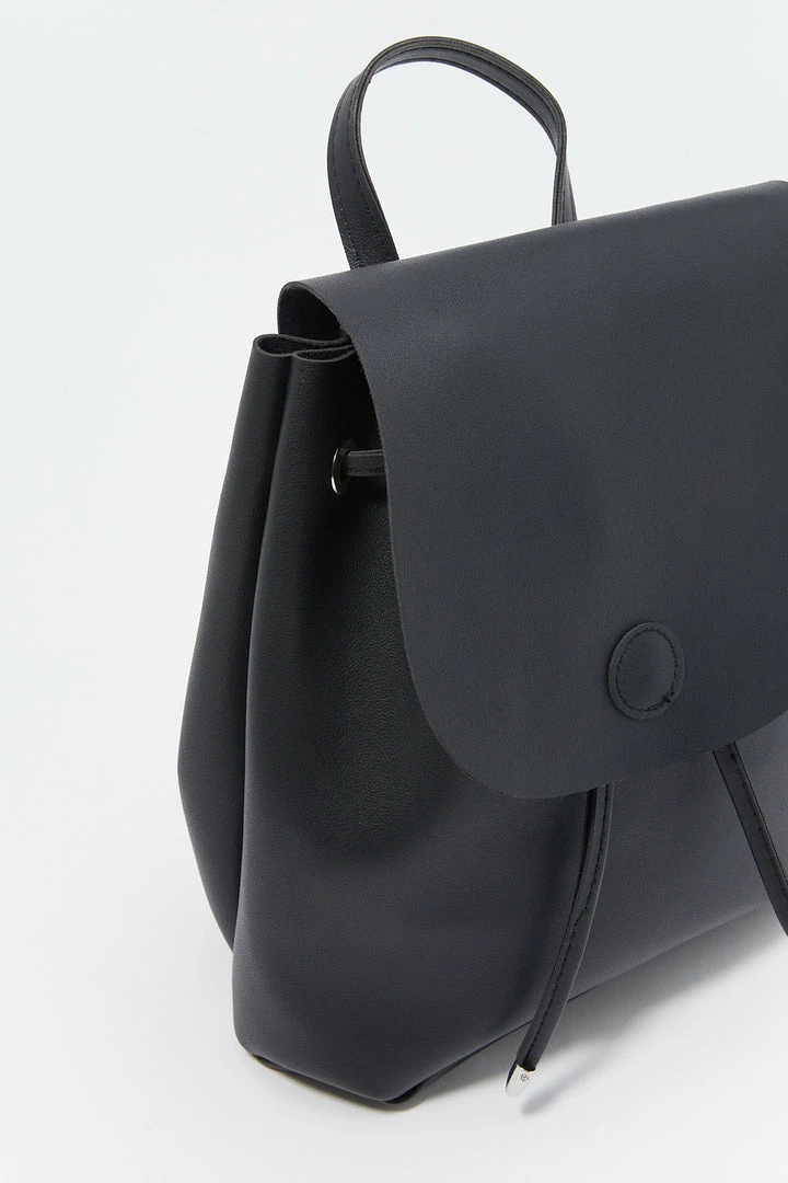 Stitches Ladies Faux-Leather Drawstring Backpack Bags 3 Stitches Ladies Faux-Leather Drawstring Backpack Bags